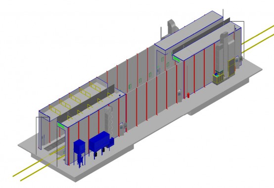 Комплекс по подготовке и окраске грузовиков проходного типа SPK-36.6.6 Комплекс по подготовке и окраске грузовиков проходного типа SPK-36.6.6