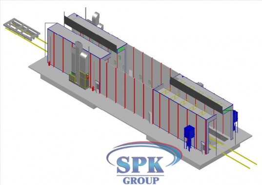 Комплекс по подготовке и окраске грузовиков проходного типа SPK-36.6.6 Комплекс по подготовке и окраске грузовиков проходного типа SPK-36.6.6