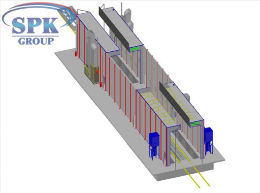 Комплекс по подготовке и окраске грузовиков проходного типа SPK-36.6.6 Комплекс по подготовке и окраске грузовиков проходного типа SPK-36.6.6