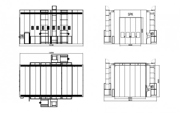 Покрасочно-сушильная камера для грузового транспорта SPK-12х5х5