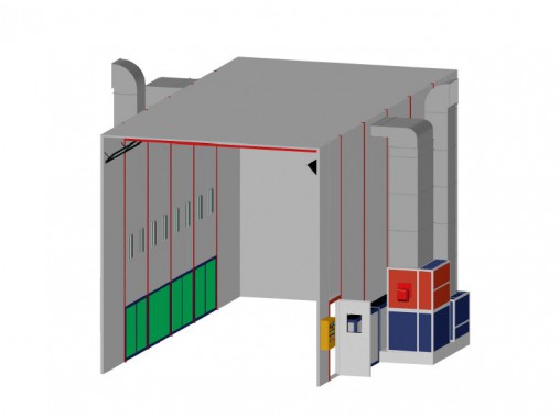 Покрасочно-сушильная камера для грузового транспорта SPK-12х5х5