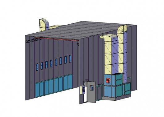 Покрасочно-сушильная камера для грузового транспорта SPK-12х5х5