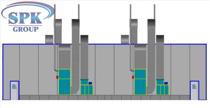 Проходная покрасочно-сушильная камера для троллейбусов SPK-22.6.5 Проходная покрасочно-сушильная камера для троллейбусов SPK-22.6.5