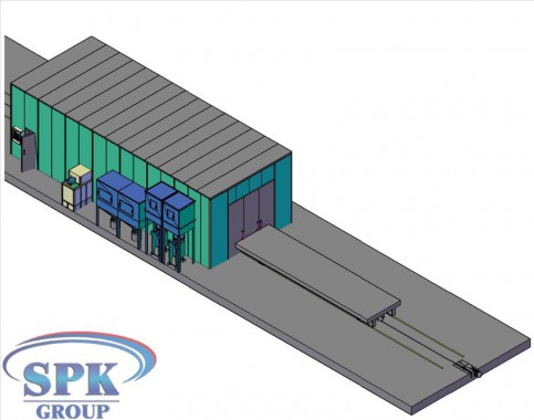 Окрасочно-сушильный комплекс для металлоконструкций проходного типа SPK-30.6.5 Окрасочно-сушильный комплекс для металлоконструкций проходного типа SPK-30.6.5