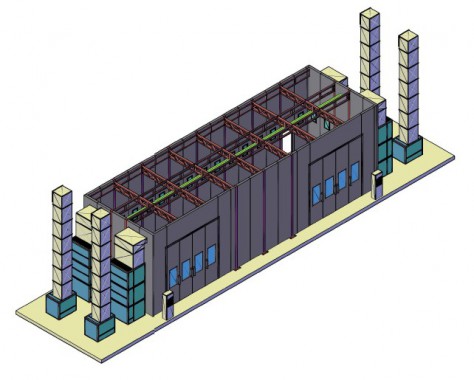 Уличная окрасочная камера, пристроенная к существующему зданию SPK-17.5.5 Уличная окрасочная камера, пристроенная к существующему зданию SPK-17.5.5