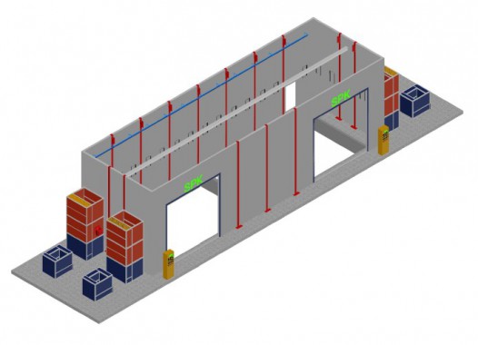 Уличная окрасочная камера, пристроенная к существующему зданию SPK-17.5.5 Уличная окрасочная камера, пристроенная к существующему зданию SPK-17.5.5