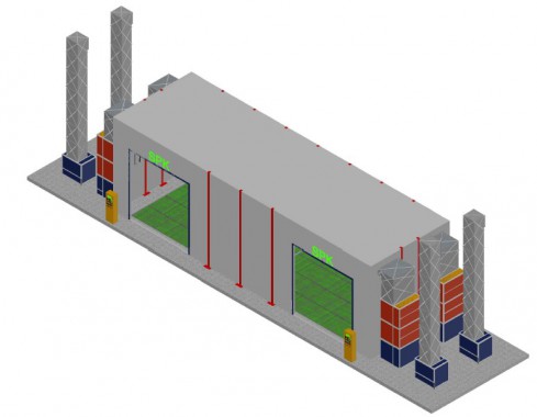 Уличная окрасочная камера, пристроенная к существующему зданию SPK-17.5.5 Уличная окрасочная камера, пристроенная к существующему зданию SPK-17.5.5