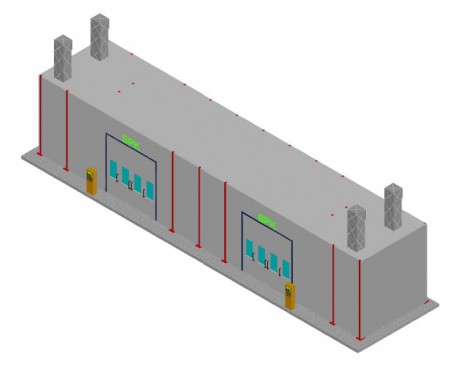 Уличная окрасочная камера, пристроенная к существующему зданию SPK-17.5.5 Уличная окрасочная камера, пристроенная к существующему зданию SPK-17.5.5