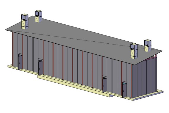 Уличная окрасочная камера, пристроенная к существующему зданию SPK-17.5.5 Уличная окрасочная камера, пристроенная к существующему зданию SPK-17.5.5