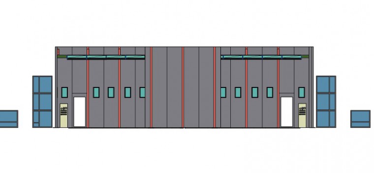 Уличная окрасочная камера, пристроенная к существующему зданию SPK-17.5.5 Уличная окрасочная камера, пристроенная к существующему зданию SPK-17.5.5