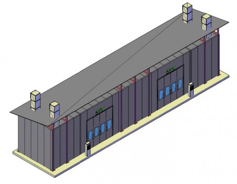 Уличная окрасочная камера, пристроенная к существующему зданию SPK-17.5.5 Уличная окрасочная камера, пристроенная к существующему зданию SPK-17.5.5