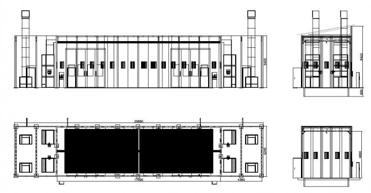 Уличная окрасочная камера, пристроенная к существующему зданию SPK-17.5.5 Уличная окрасочная камера, пристроенная к существующему зданию SPK-17.5.5