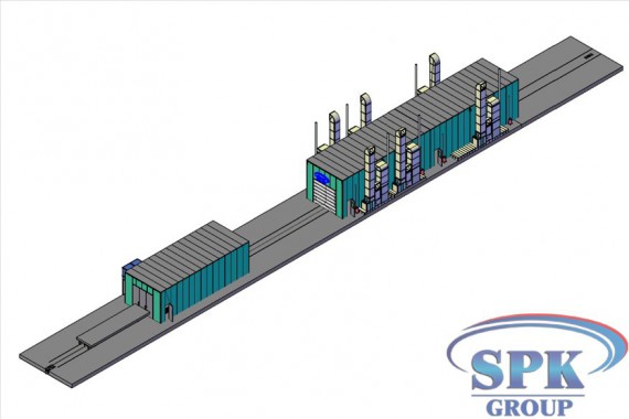 Окрасочно-сушильный комплекс для металлоконструкций проходного типа SPK-30.6.5 Окрасочно-сушильный комплекс для металлоконструкций проходного типа SPK-30.6.5