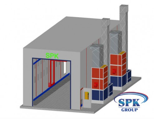 Окрасочно сушильная камера для блочных конструкций SPK 14x6x5 Россия-Германия Окрасочно сушильная камера для блочных конструкций SPK 14x6x5 Россия-Германия