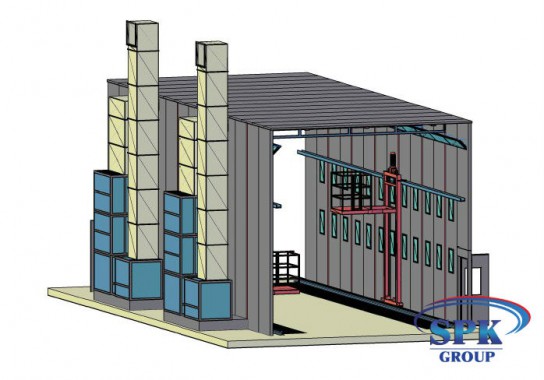 Окрасочно сушильная камера для блочных конструкций SPK 14x6x5 Россия-Германия Окрасочно сушильная камера для блочных конструкций SPK 14x6x5 Россия-Германия