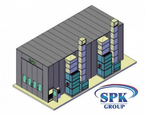 Окрасочно сушильная камера для блочных конструкций SPK 14x6x5 Россия-Германия Окрасочно сушильная камера для блочных конструкций SPK 14x6x5 Россия-Германия
