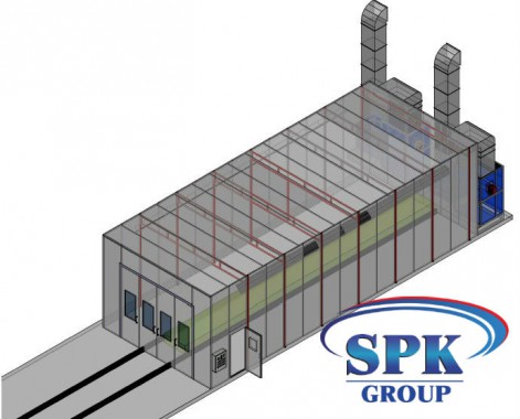 Окрасочно сушильная камера для металлоконструкций SPK 15.6.4 Окрасочно сушильная камера для металлоконструкций SPK 15.6.4