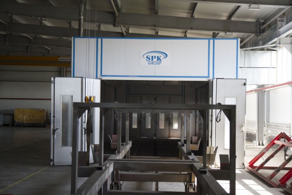 Строительство каркаса окрасочно-сушильной камеры для окраски металлоконструкций и ферм SPK 15.4.6, г. Астана (Казахстан)