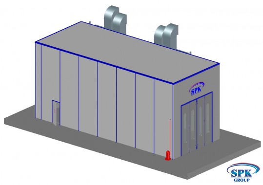 Тупиковая покрасочно-сушильная камера для грузовиков SPK-15.6.6