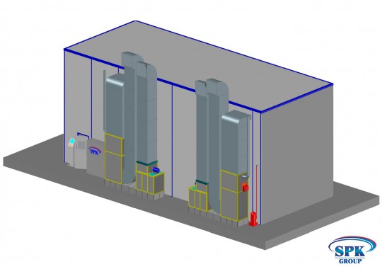 Тупиковая покрасочно-сушильная камера для грузовиков SPK-15.6.6