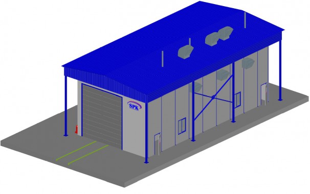 Проходная камера окраски для жд полувагонов уличного типа SPK-18.6.6 Проходная камера окраски для жд полувагонов уличного типа SPK-18.6.6