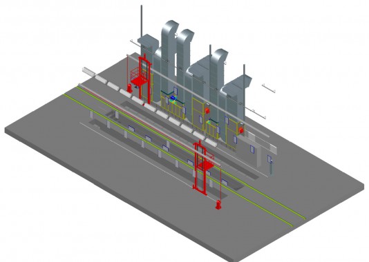 Проходная камера окраски для жд полувагонов уличного типа SPK-18.6.6 Проходная камера окраски для жд полувагонов уличного типа SPK-18.6.6