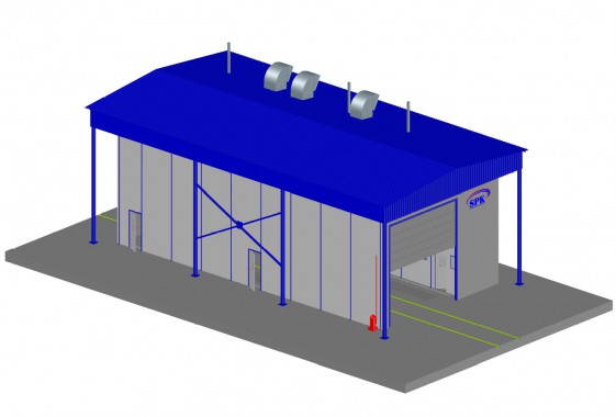 Проходная камера окраски для жд полувагонов уличного типа SPK-18.6.6 Проходная камера окраски для жд полувагонов уличного типа SPK-18.6.6