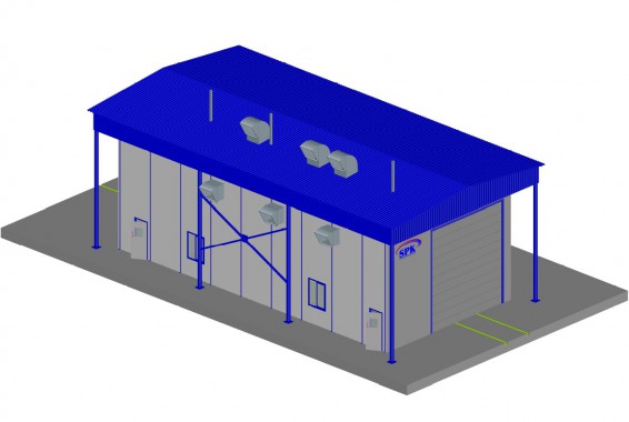Проходная камера окраски для жд полувагонов уличного типа SPK-18.6.6 Проходная камера окраски для жд полувагонов уличного типа SPK-18.6.6