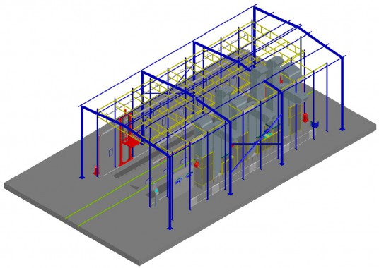 Проходная камера окраски для жд полувагонов уличного типа SPK-18.6.6 Проходная камера окраски для жд полувагонов уличного типа SPK-18.6.6