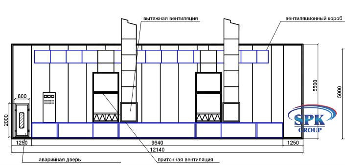 Окрасочно-сушильная камера для металлоконструкций SPK-12.6.5 Россия Окрасочно-сушильная камера для металлоконструкций SPK-12.6.5 Россия