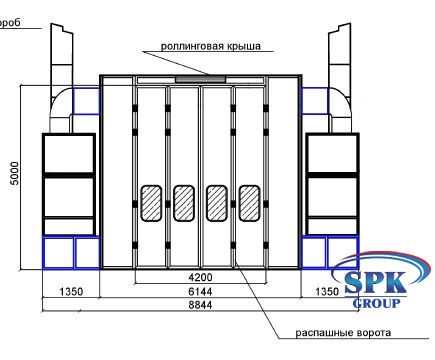 Окрасочно-сушильная камера для металлоконструкций SPK-12.6.5 Россия Окрасочно-сушильная камера для металлоконструкций SPK-12.6.5 Россия