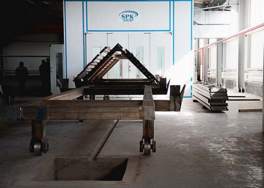 Окрасочно-сушильная камера для окраски металлоконструкций и ферм SPK 15.4.6. Италия Окрасочно-сушильная камера для окраски металлоконструкций и ферм SPK 15.4.6. Италия