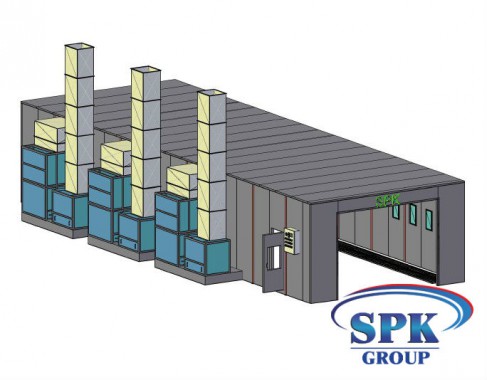 Окрасочно сушильная камера для труб SPK 18х6х3 Окрасочно сушильная камера для труб SPK 18х6х3