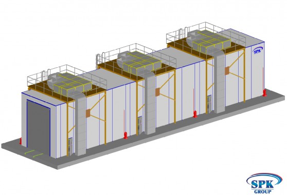 Комплекс для окраски и сушки трамваев проходного типа SPK-33.6.6