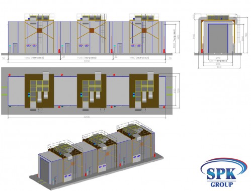 Комплекс для окраски и сушки трамваев проходного типа SPK-33.6.6