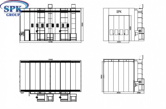Окрасочно-сушильная камера для кранового оборудования SPK 12x5x5 Окрасочно-сушильная камера для кранового оборудования SPK 12x5x5