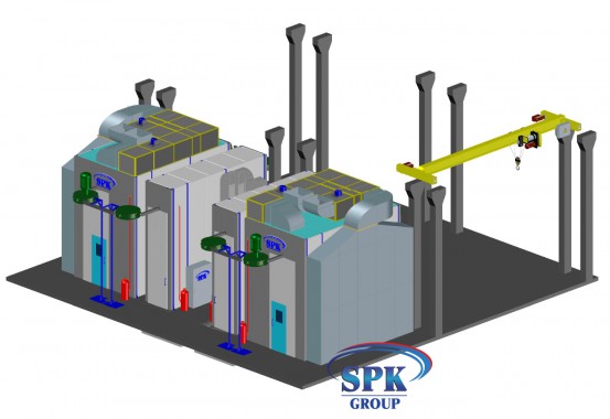 Покрасочно-сушильный комплекс для деталей авиатехники SPK-16.16.6 Покрасочно-сушильный комплекс для деталей авиатехники SPK-16.16.6