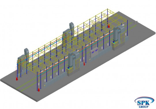 Малярная камера проходного типа для стрел башенных кранов SPK-32.7.5