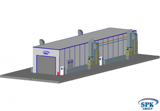 Малярная камера проходного типа для стрел башенных кранов SPK-32.7.5
