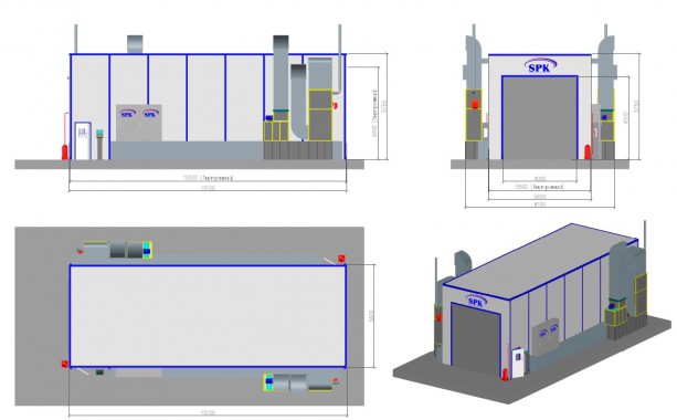 Камера окраски для автобусов и грузовых автомобилей тупикового типа SPK-15.6.5 Камера окраски для автобусов и грузовых автомобилей тупикового типа SPK-15.6.5