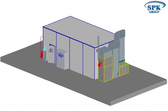 Покрасочно-сушильная камера для легковых автомобилей и деталей кузова SPK-8.4.4 Покрасочно-сушильная камера для легковых автомобилей и деталей кузова SPK-8.4.4