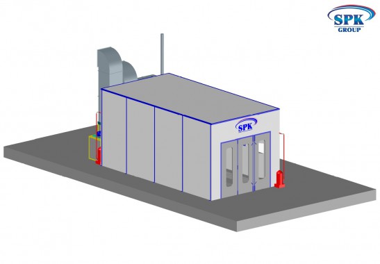 Покрасочно-сушильная камера для легковых автомобилей и деталей кузова SPK-8.4.4 Покрасочно-сушильная камера для легковых автомобилей и деталей кузова SPK-8.4.4