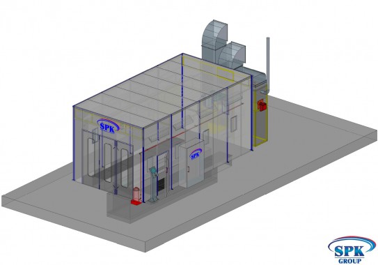Покрасочно-сушильная камера для легковых автомобилей и деталей кузова SPK-8.4.4 Покрасочно-сушильная камера для легковых автомобилей и деталей кузова SPK-8.4.4