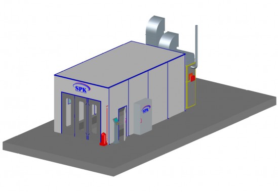 Покрасочно-сушильная камера для легковых автомобилей и деталей кузова SPK-8.4.4 Покрасочно-сушильная камера для легковых автомобилей и деталей кузова SPK-8.4.4