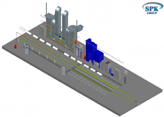 Уличная покрасочно-сушильная камера для металлоконструкций SPK-12.6.5 