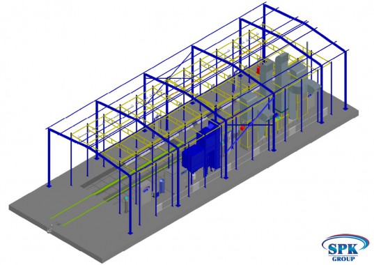 Уличная покрасочно-сушильная камера для металлоконструкций SPK-12.6.5 