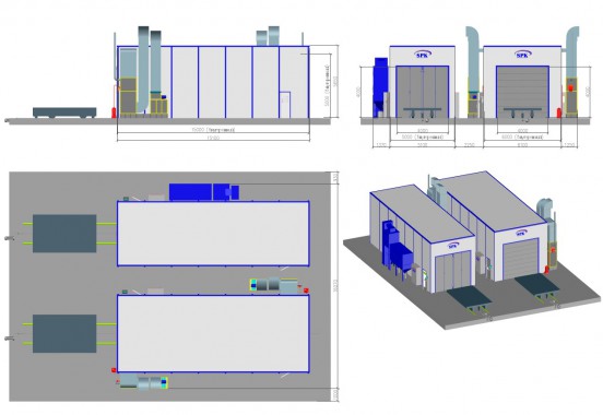 Тупиковая дробеструйная камера SPK-15.5.5 Тупиковая дробеструйная камера SPK-15.5.5