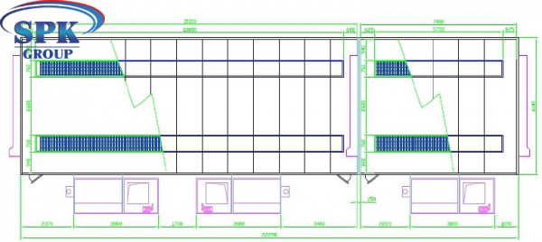 Камера окраски для жд вагонов (возможность разделения) на 7 и 15 м SPK-22.6.6.5