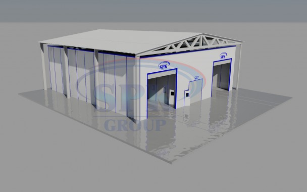 Окрасочно-сушильный комплекс для обработки металлических ферм сложной конструкции SPK-20.20.5 