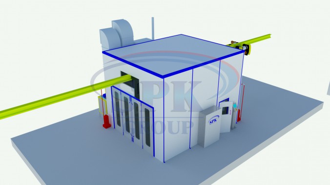 Покрасочно-сушильная камера для сварных металлоконструкций SPK-5.5.3 Покрасочно-сушильная камера для сварных металлоконструкций SPK-5.5.3